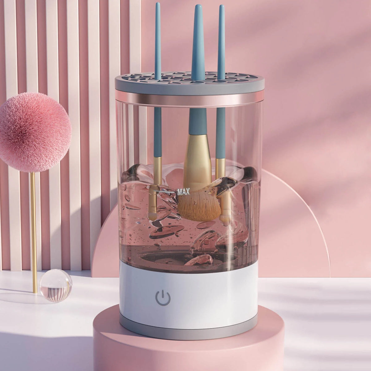 Automatic Rotating Cosmetic Brush Cleaner & Quick Dryer