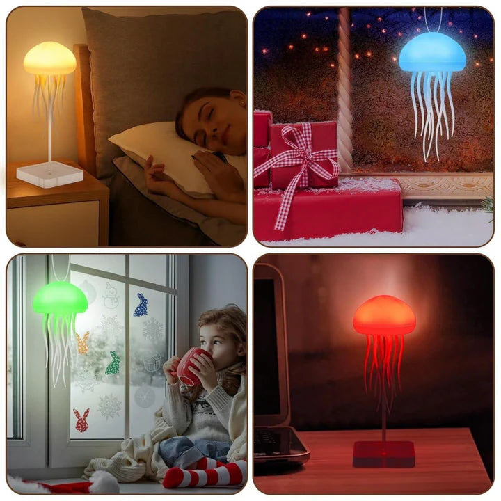 LED Jellyfish Mood Lamp with Color Gradient & Warm Light