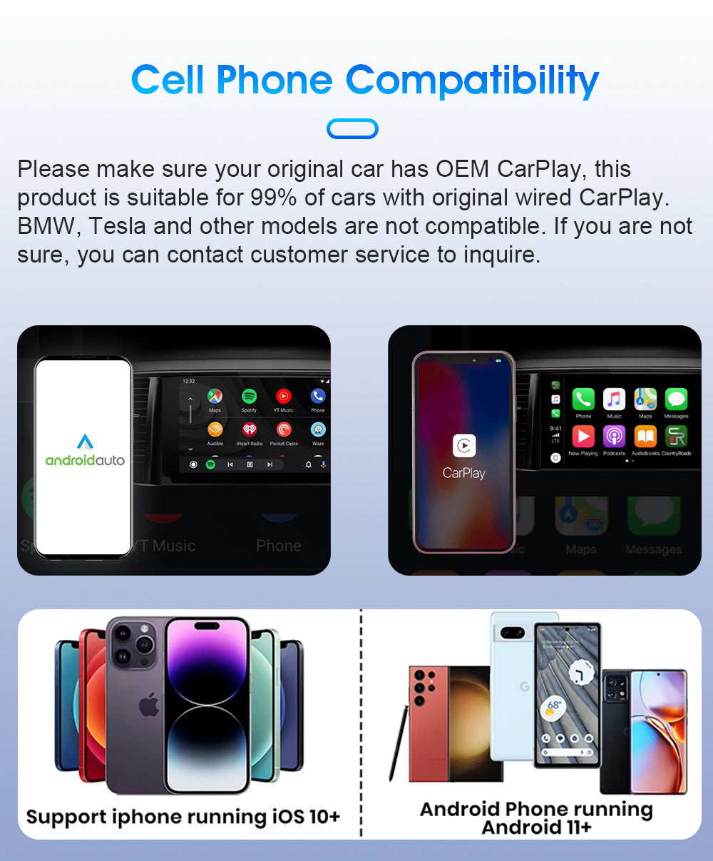 2-in-1 Wireless CarPlay & Android Auto USB Dongle