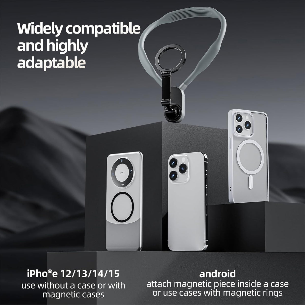 Magnetic Neck Phone Holder & Chest Mount for Vlogging & Selfies