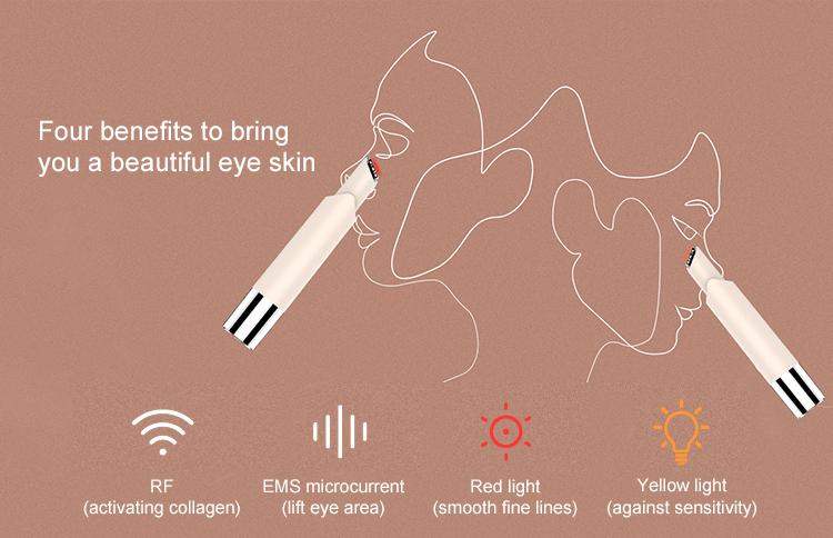 RF & Sonic Vibration Eye Care Beauty Device for Wrinkle Removal