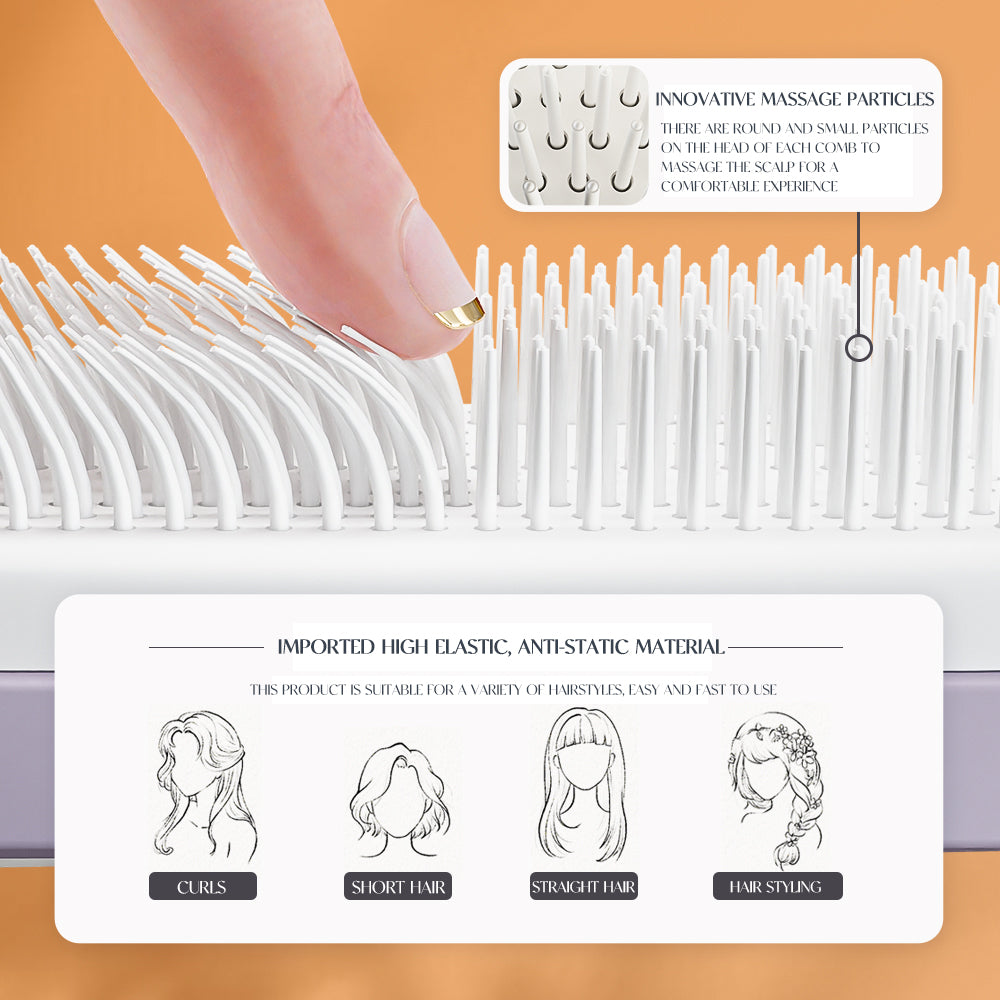 Self-Cleaning Rotating & Retractable Air Cushion Hairbrush