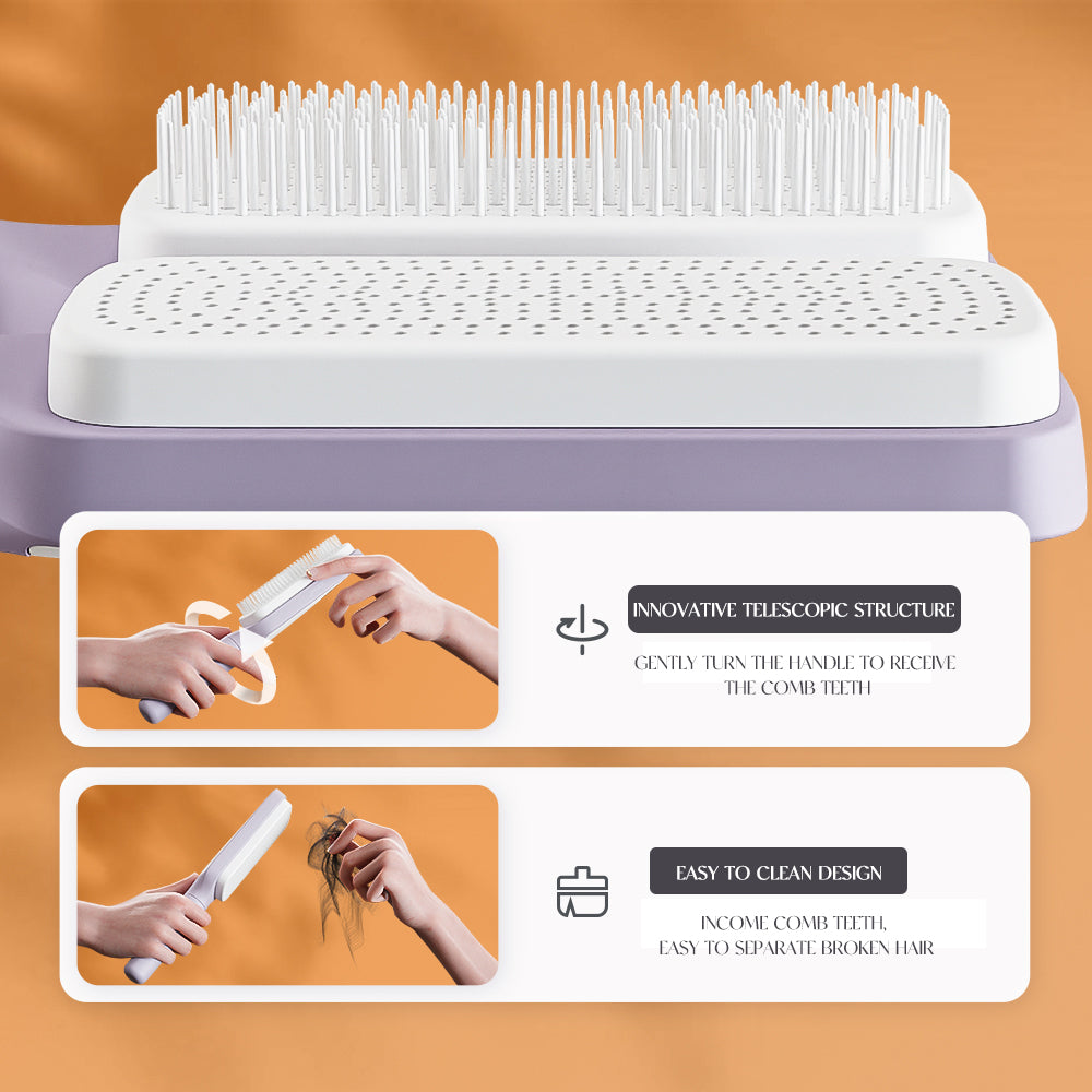 Self-Cleaning Rotating & Retractable Air Cushion Hairbrush