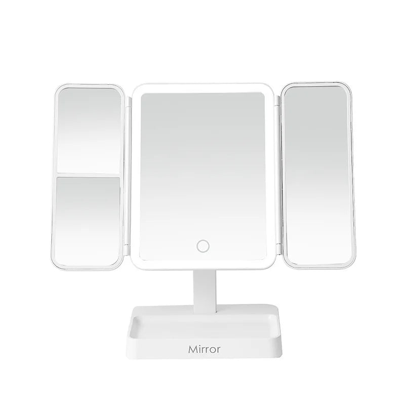 Tri-Fold LED Vanity Mirror with Magnification