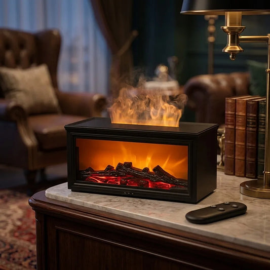 Flame-Effect Aroma Diffuser & Humidifier with Remote & Timer