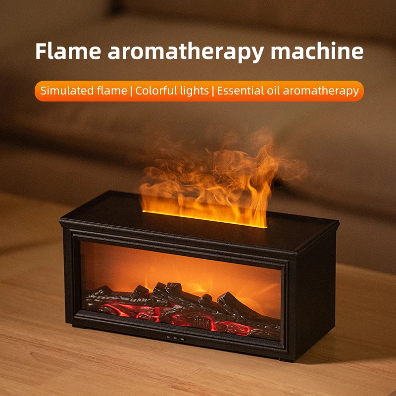 Flame-Effect Aroma Diffuser & Humidifier with Remote & Timer