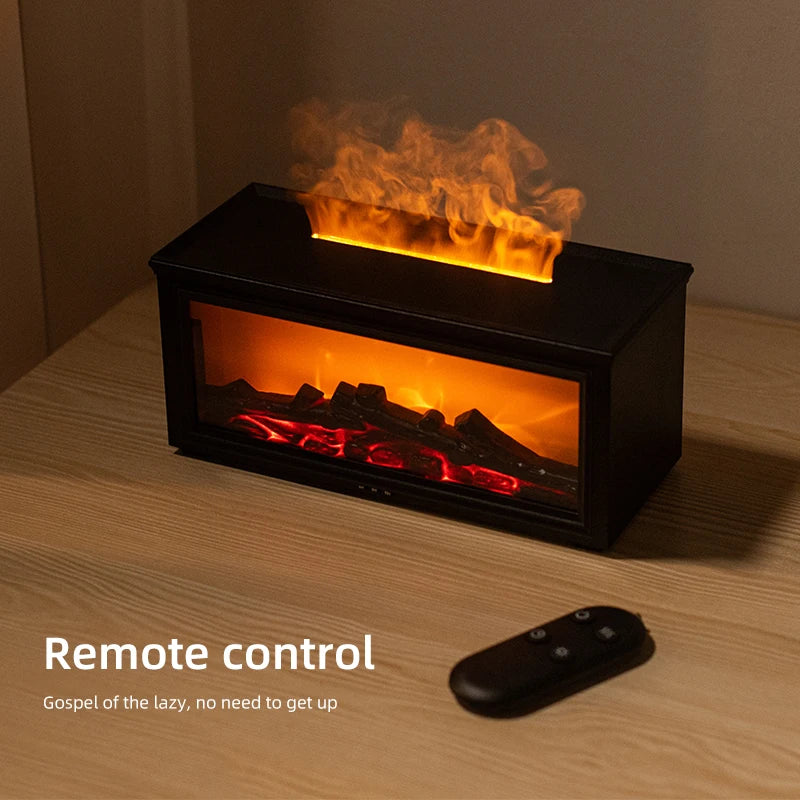 Flame-Effect Aroma Diffuser & Humidifier with Remote & Timer