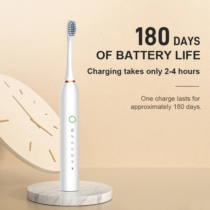IPX7 Sonic Electric Toothbrush, Rechargeable (USB-C)