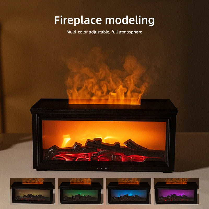 Flame-Effect Aroma Diffuser & Humidifier with Remote & Timer
